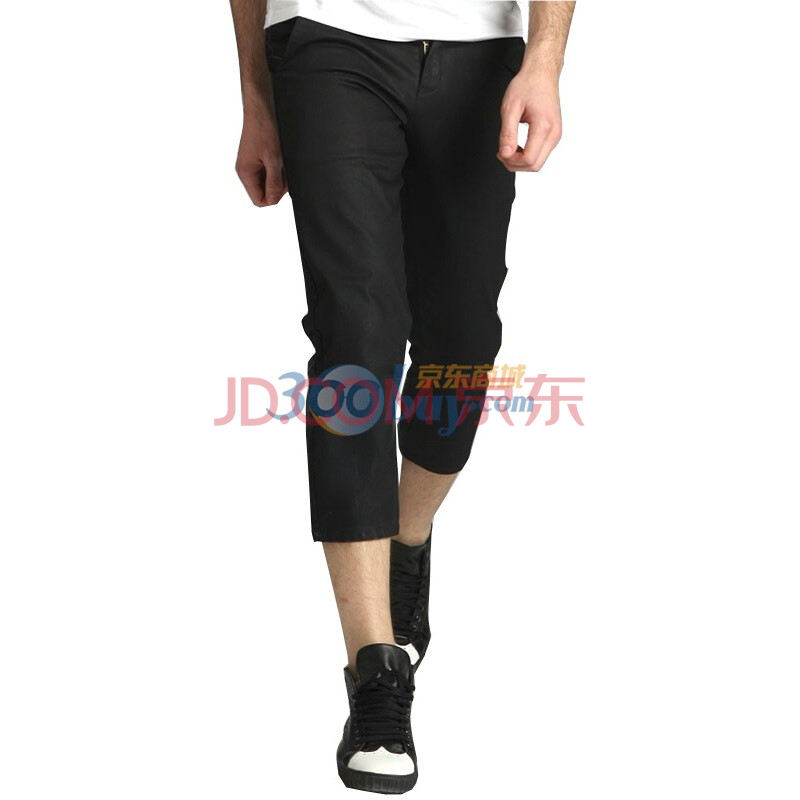 马克华菲<em>男装休闲</em>七分<em>短裤</em>7101064603-099 黑