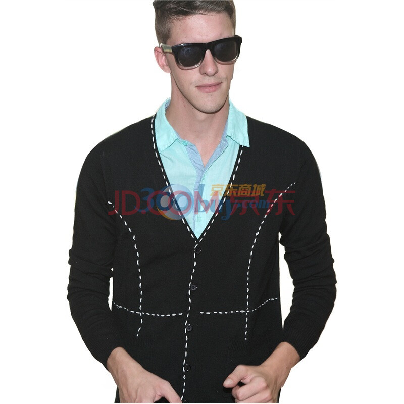 VIISHOW<em>针织衫 男开衫</em>v领薄<em>针织衫</em>毛衣修身长