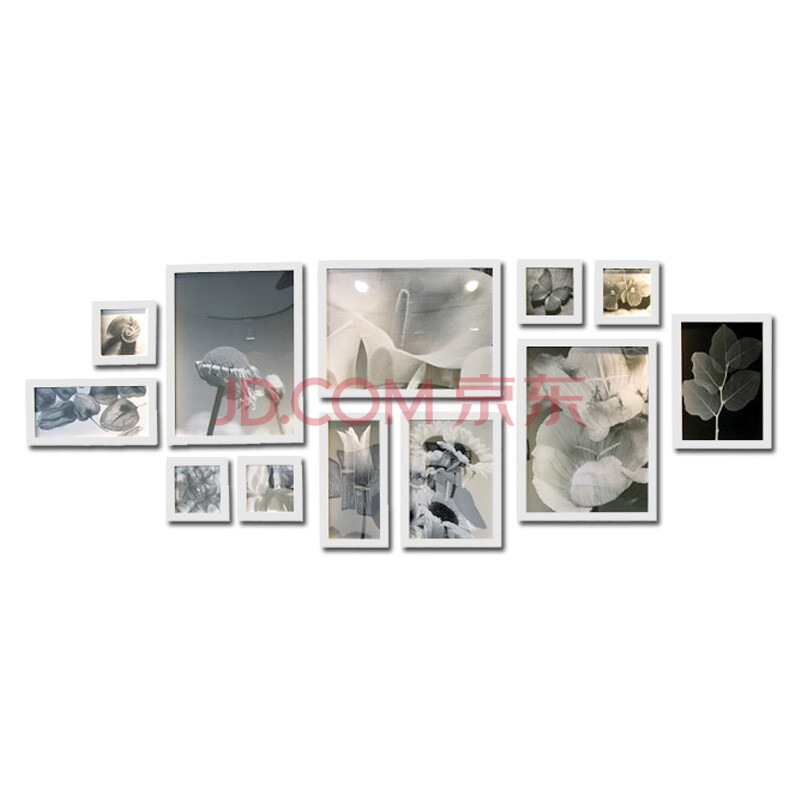宜美贴 欧式全实木<em>12</em>框组合<em>照片墙</em> 全白色<em>12</em>D