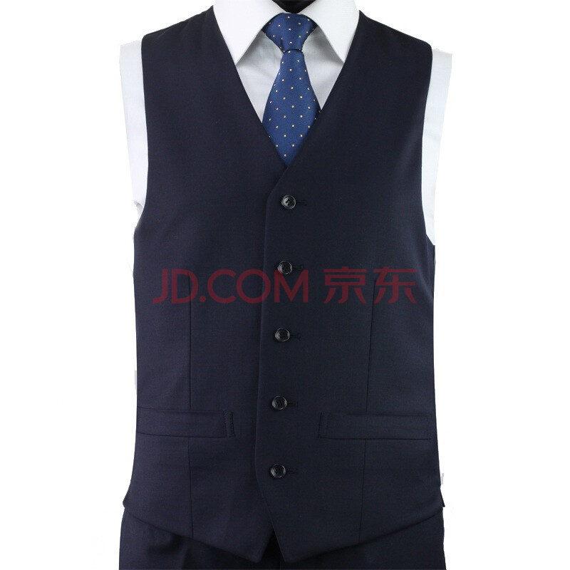 藏青色男士全毛正装马甲