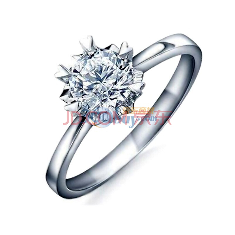 城<em>钻石</em> DQCCCC Pt950铂金10分<em>钻石女戒指</em> 婚