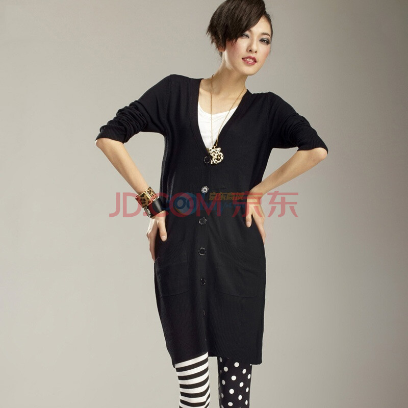 七格格 OTHERMIX <em>女式针织开衫外套</em> 加长款毛