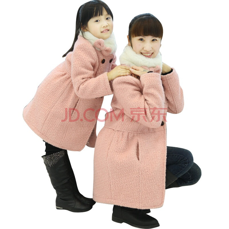 DEESHA笛莎女儿童装亲子装<em>中长</em>大衣<em>外套</em>(妈