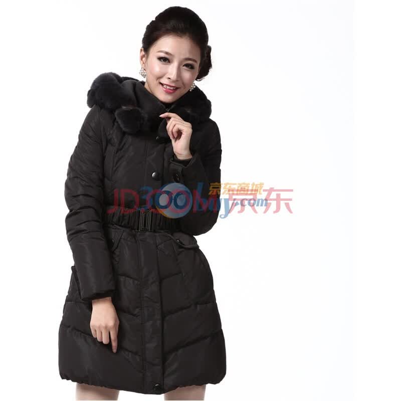 2011新款 <em>雪中飞羽绒服</em> 女罗纹帽里毛帽休闲中