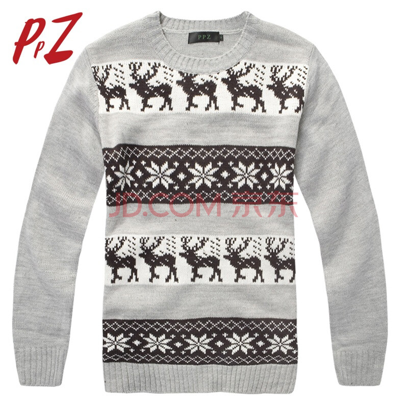 纯棉小鹿<em>编织</em>男士提花<em>加厚毛衣</em>msmy6t-14