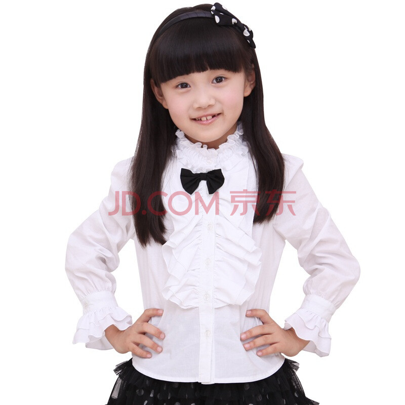 <em>笛莎</em>童装 DEESHA 韩版公主 白色百搭长袖<em>衬衫</em>