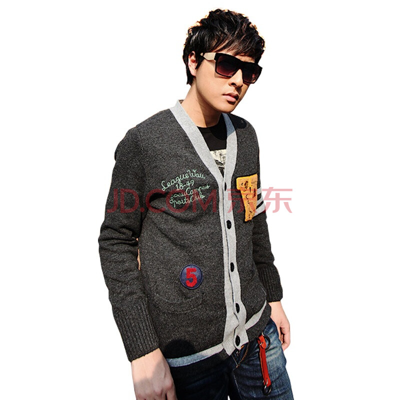 MIX2 2012新款<em>开衫男士毛衣</em>休闲棒球<em>V领开衫</em>