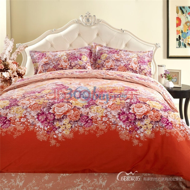 成宏家纺床品套件全棉磨毛四件套 爱丽丝仙境