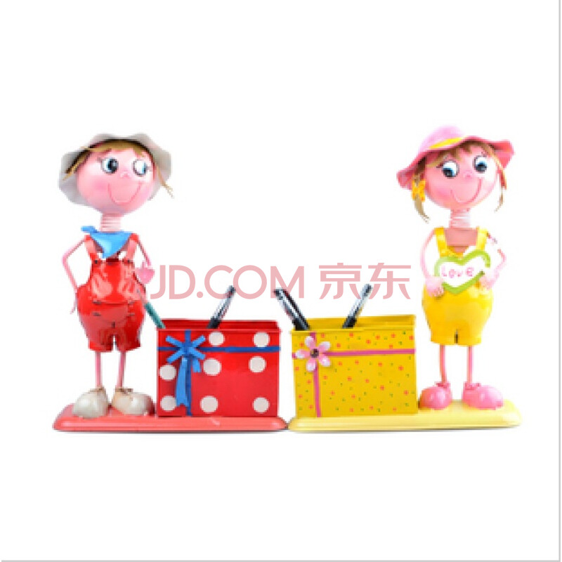 孙小圣 铁艺另类情侣笔筒 家居客厅书房办公室饰品装饰摆件手工送男女情侣铁皮娃娃愚人节礼物礼品图片