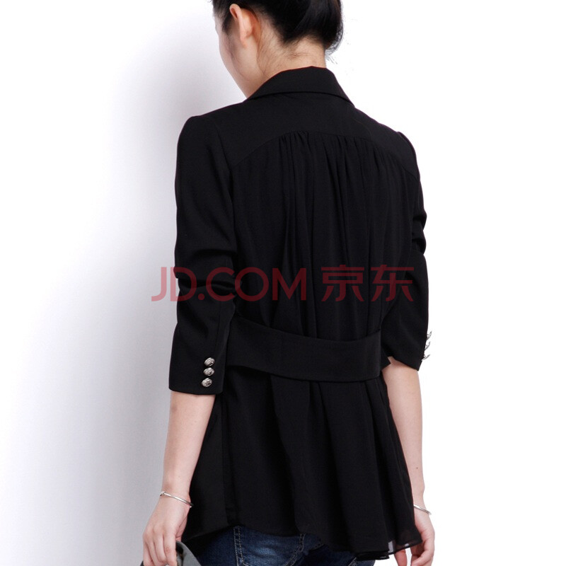 十衣素 新款背后雪纺<em>小西装</em>修身<em>外套女装</em>L529