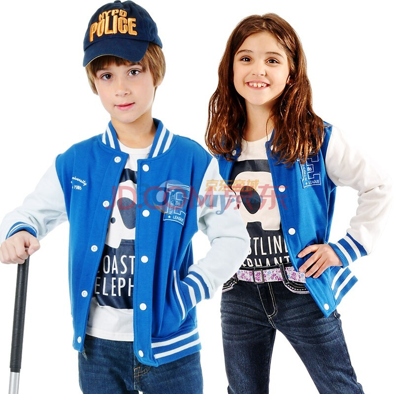 伊顿纪德eto<em></em>nkidd 英伦男童<em>女童</em>同款<em>棒球服</em> 蓝