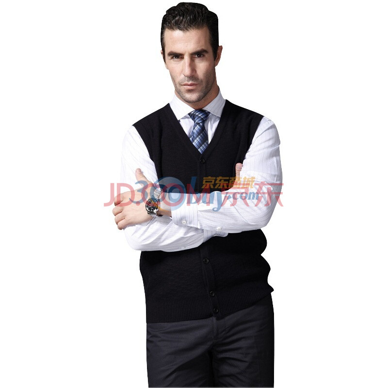 雅库yksuit羊毛加羊绒<em>男士V领开衫</em>背心5609/5