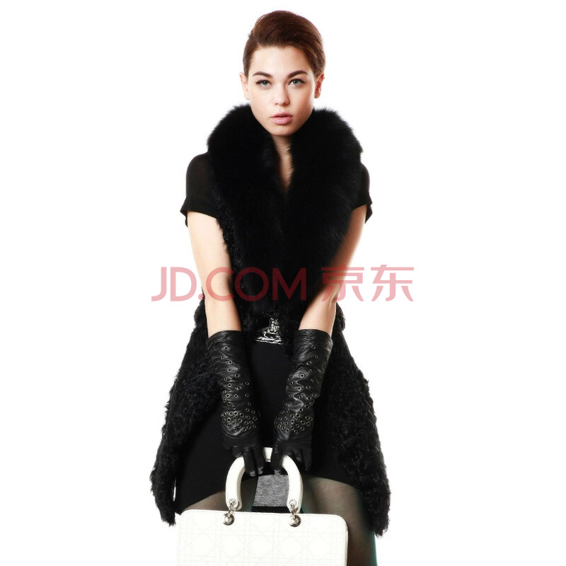 魔头MOTOUL <em>韩版</em>羊羔毛绵羊皮真皮女装<em>皮草</em>