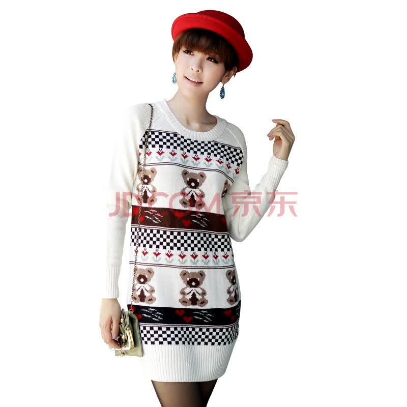 蓝海湾三只小熊修身<em>毛衣</em> <em>665</em> 白色 均码图片