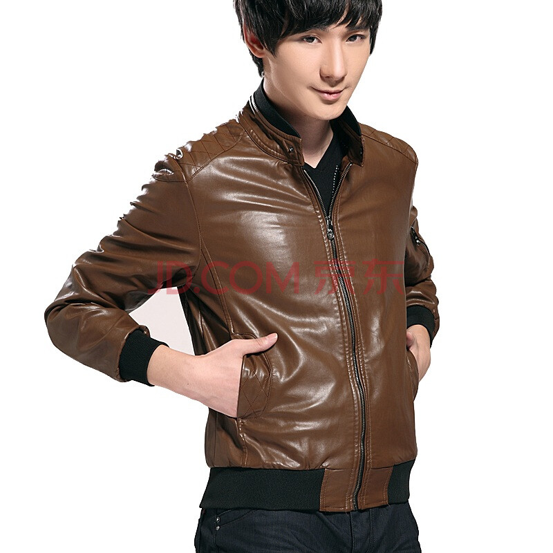 奥派阿西 <em>韩版</em>修身皮<em>夹克男装</em> 时尚休闲<em>外套</em>皮