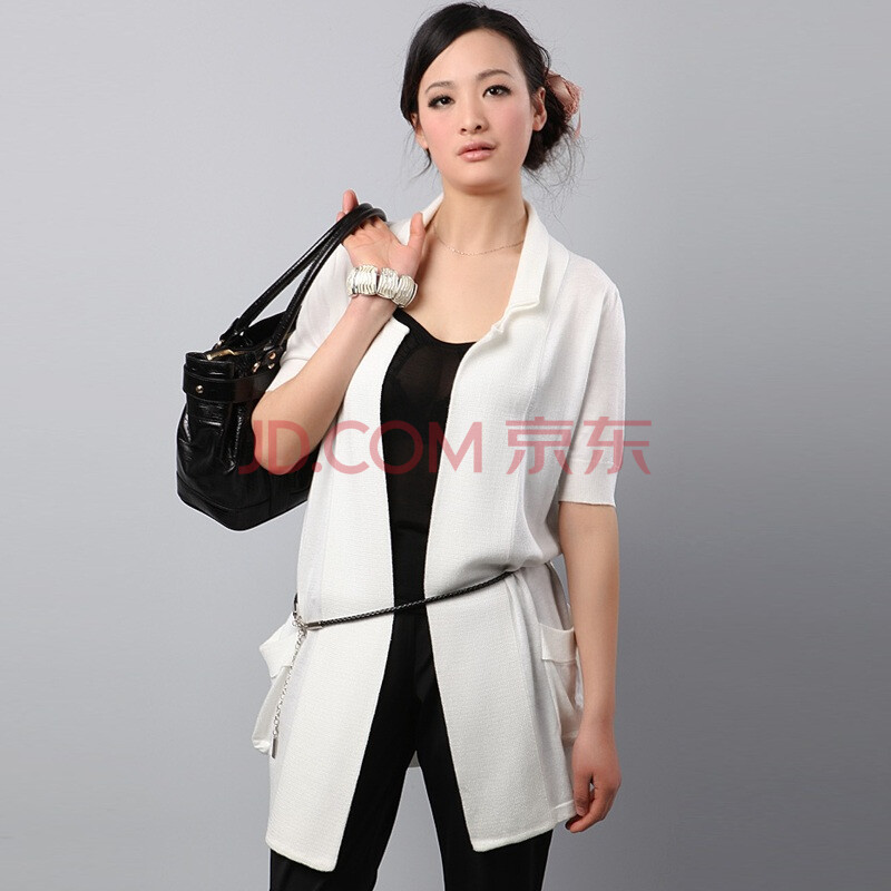 斐梵 Femfey <em>女式针织</em>衫外搭<em>开衫</em>白女款中袖西