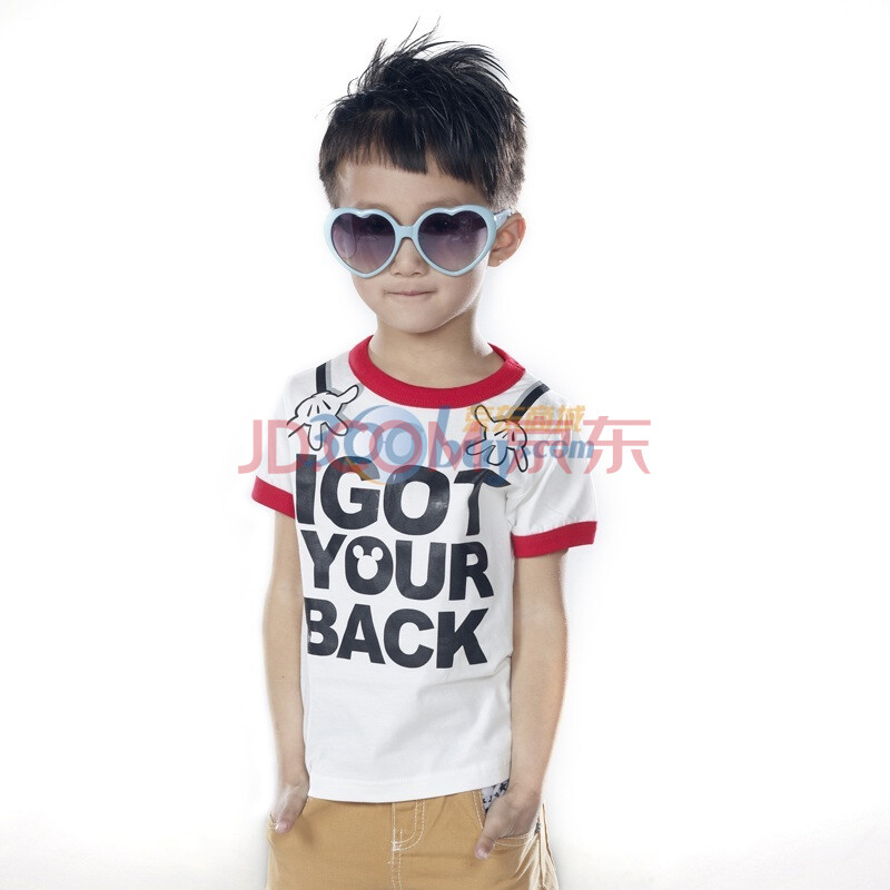 小虎宝儿童装 男装 纯棉英文字母短袖T恤 夏款