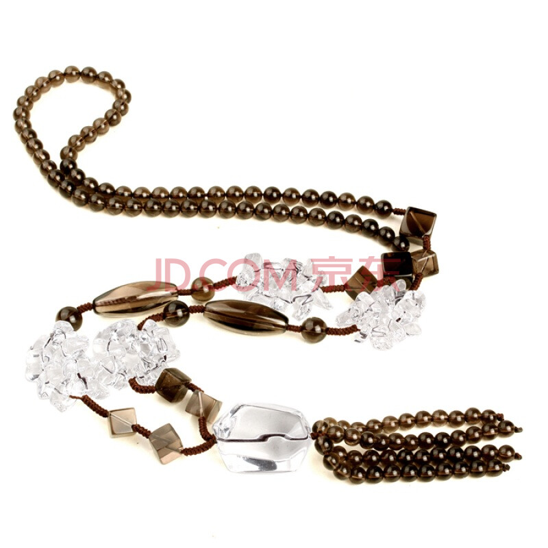 凝萃坊 天然茶晶+天然白水晶<em>毛衣链图片</em>