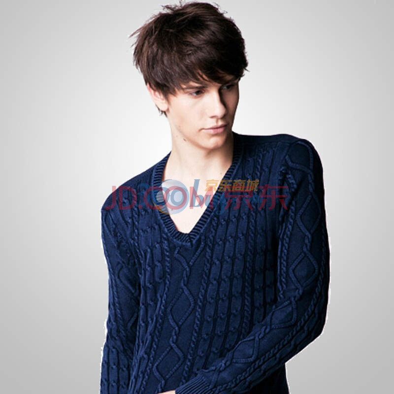 nop <em>男士</em> 2012春季新品辫花图案洗水<em>毛衣</em> 宝石