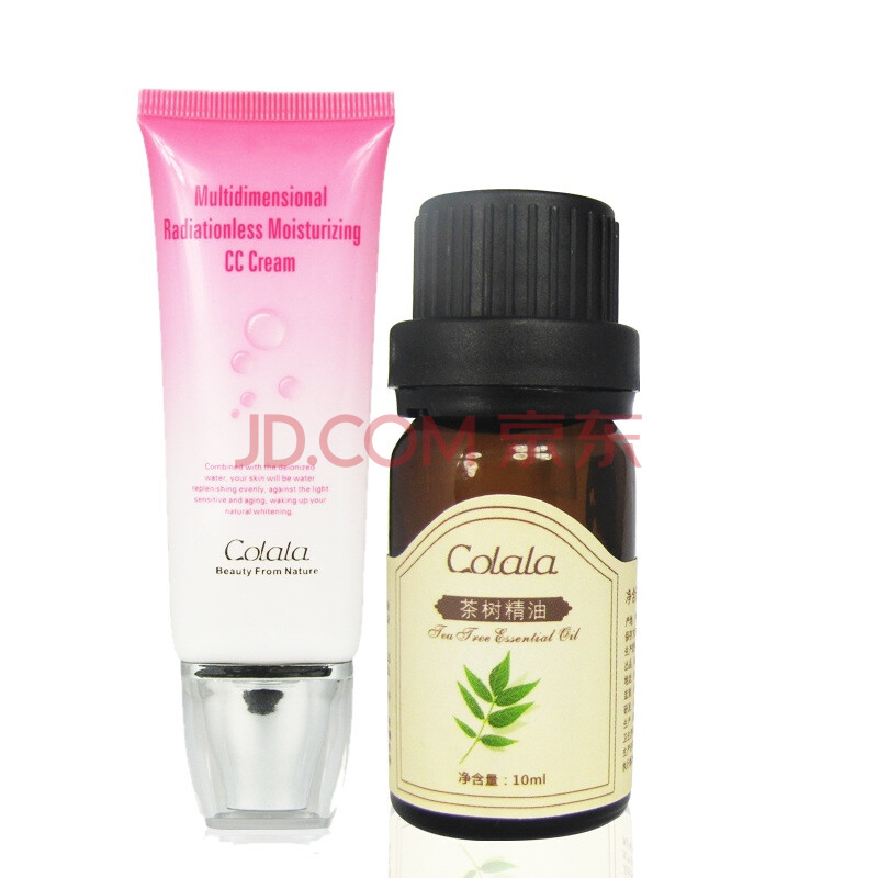 可拉拉零辐射水嫩CC霜40ml+茶树精油 遮瑕祛痘组合