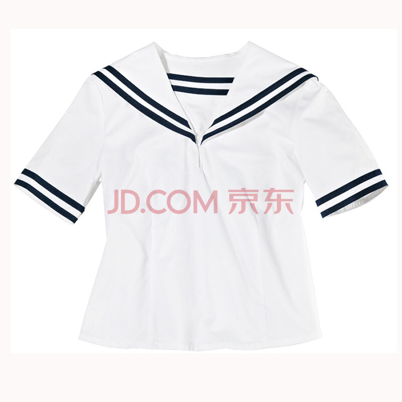 yooknet女童海军领套装短袖衬衫 洁净白 2973