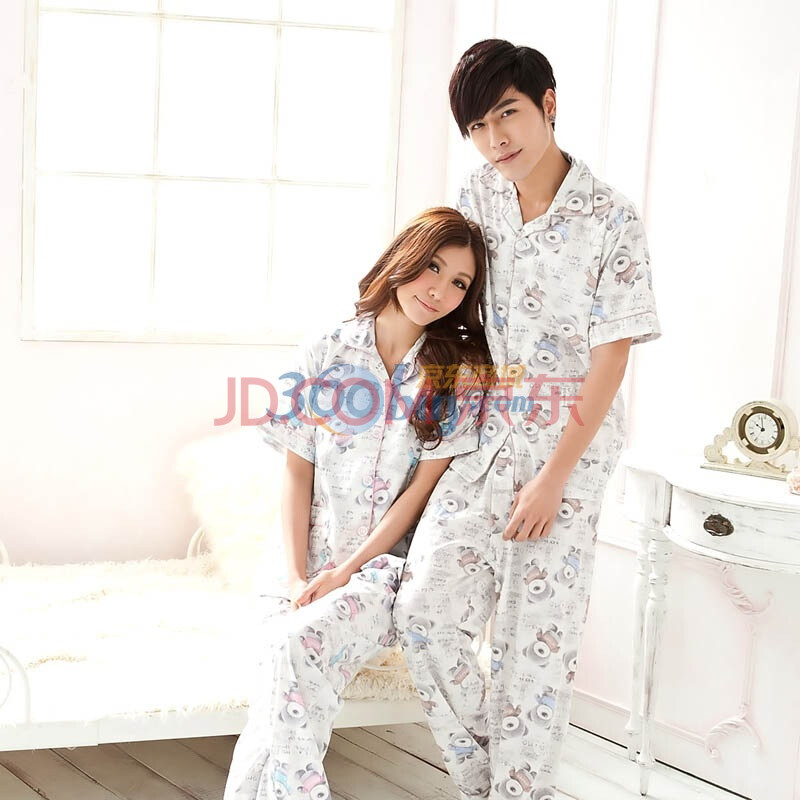 苏泽尔可爱小萌熊春夏款情侣<em>棉睡衣</em>74043<em>女款</em>