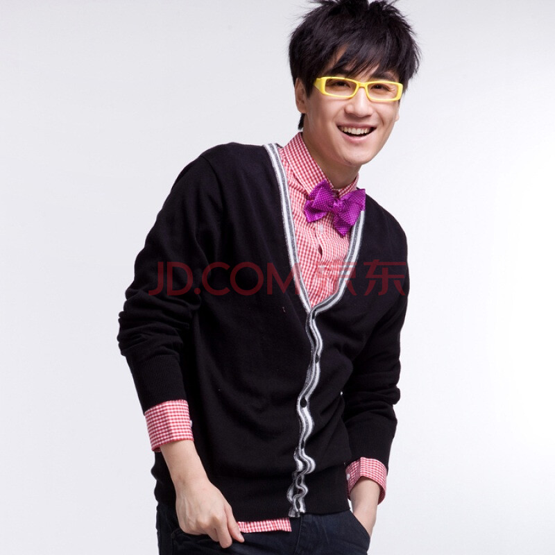 <em>唐狮</em>Tonlion男士针织<em>开衫</em>109311045100 黑色