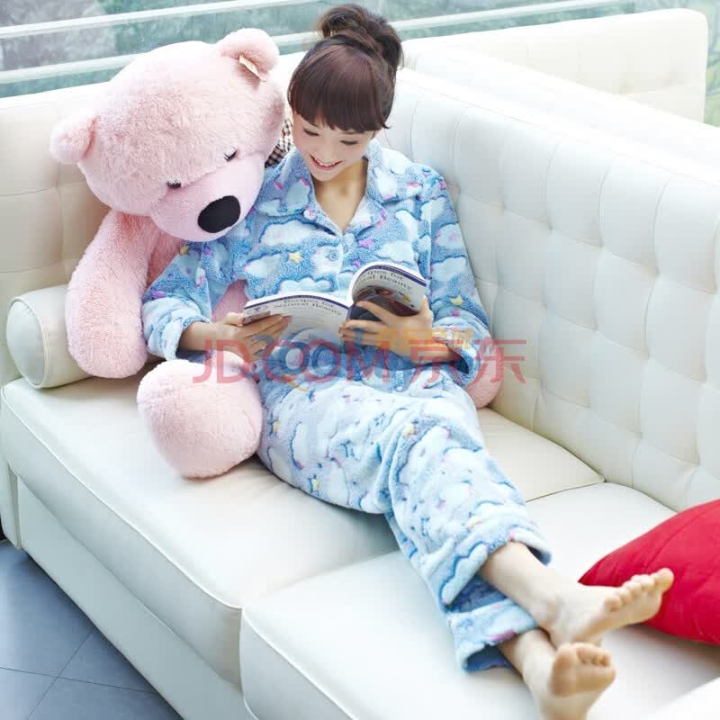 朗绪2012<em>新款冬季</em>3色长袖立体珊瑚绒可爱<em>睡衣</em>
