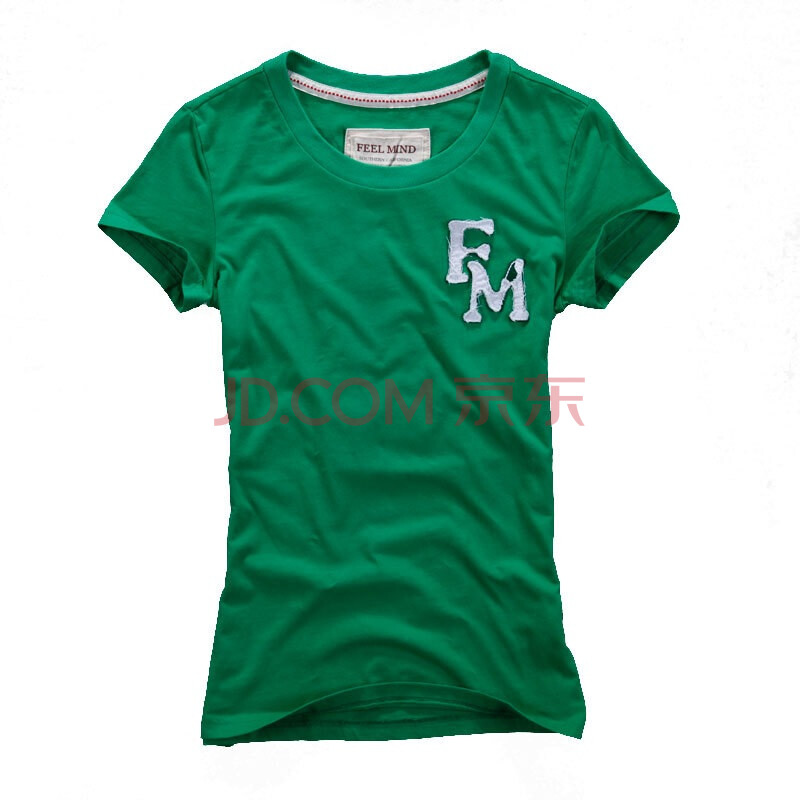 【FEEL MIND】女装后背号码棒球风格短袖情侣T恤 62-10504 绿色 M