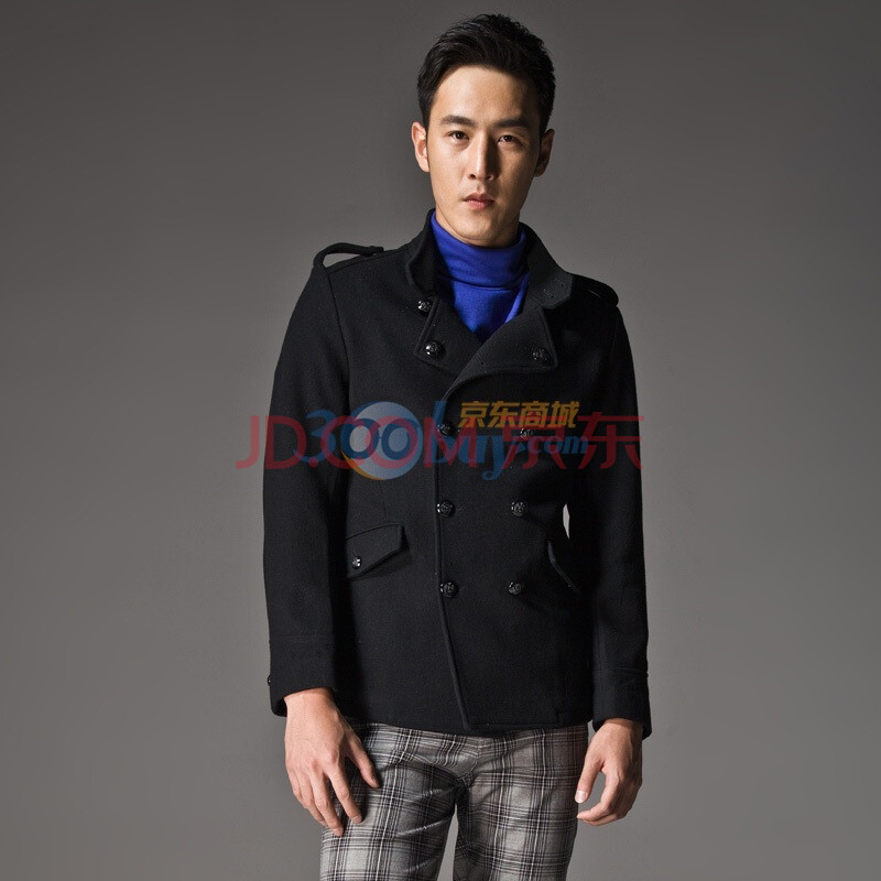 PEACEBIRD太平鸟 羊毛纯黑色便服80310335