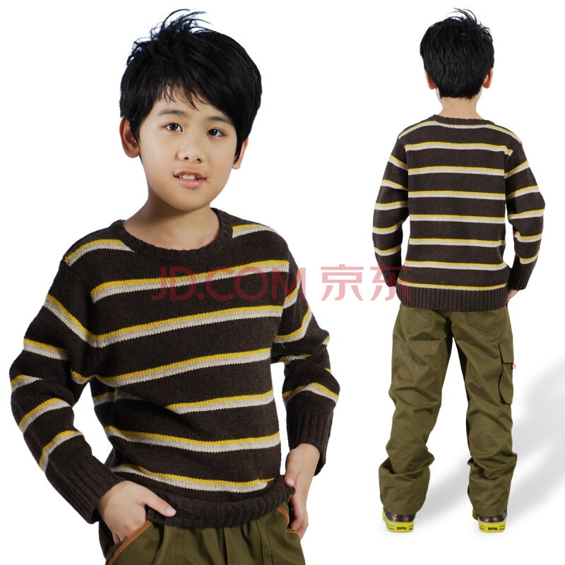 吉象贝儿 2012春装新款童装 男童<em>条纹</em>针织毛衫