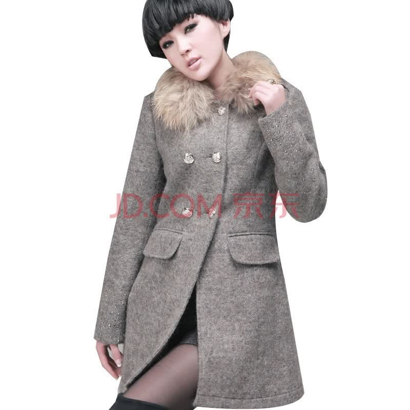 维克莱尔 (VLoyal) 新<em>双排扣毛呢</em>大衣<em>外套女装</em>