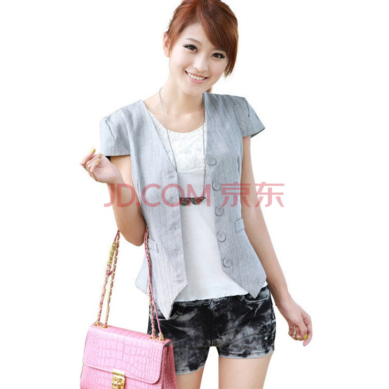 蝶恋 新款民族爵士立体<em>裁剪</em>收腰<em>马甲</em>小<em>西装</em>女