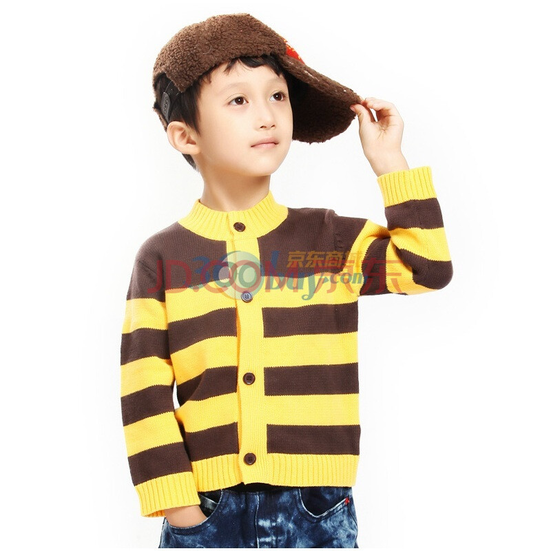 小虎宝<em>儿</em>童装 时尚条纹<em>男童</em>毛衣开衫 <em>儿童</em>毛衣