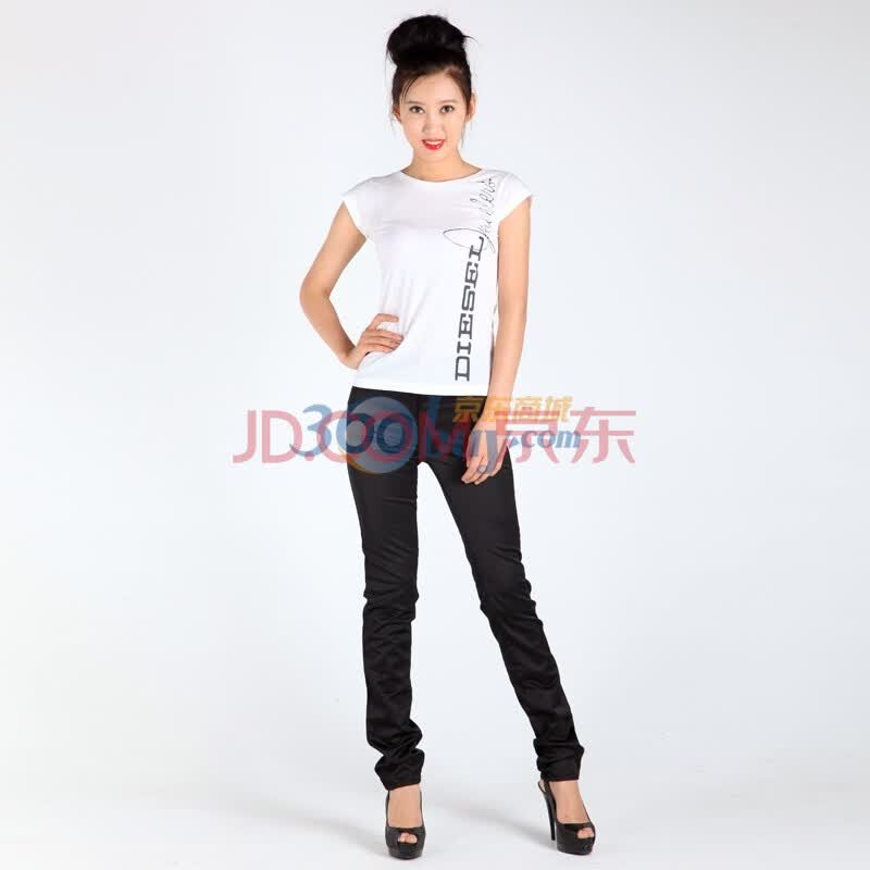 【<em>迪赛</em>休闲裤】DIESEL <em>迪赛 女士</em>黑色休闲裤