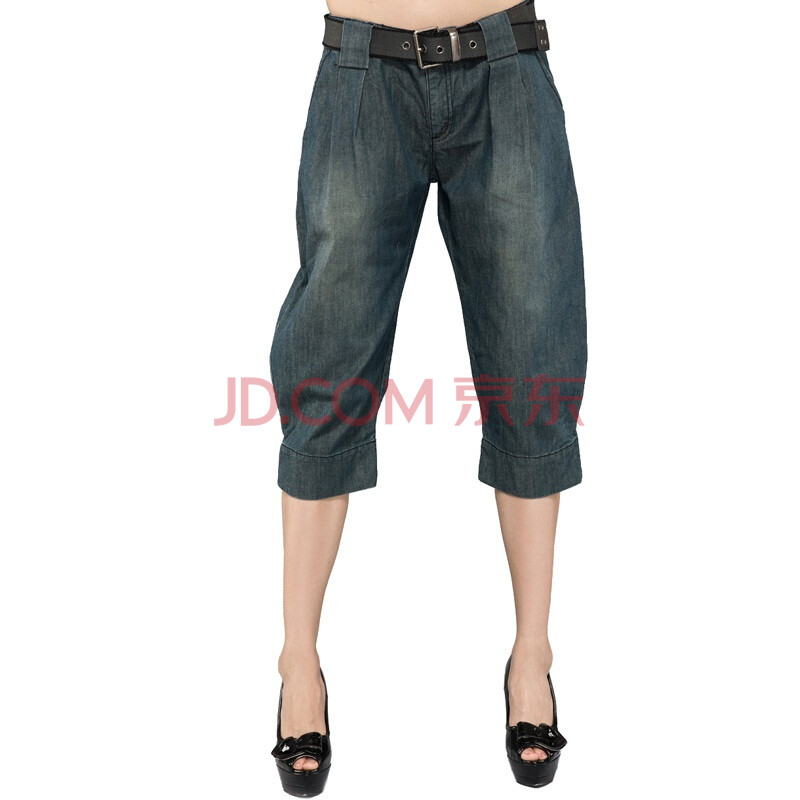 圣迪奥 sdeer <em>女装</em>夏款做旧风格个性<em>牛仔马裤</em>1