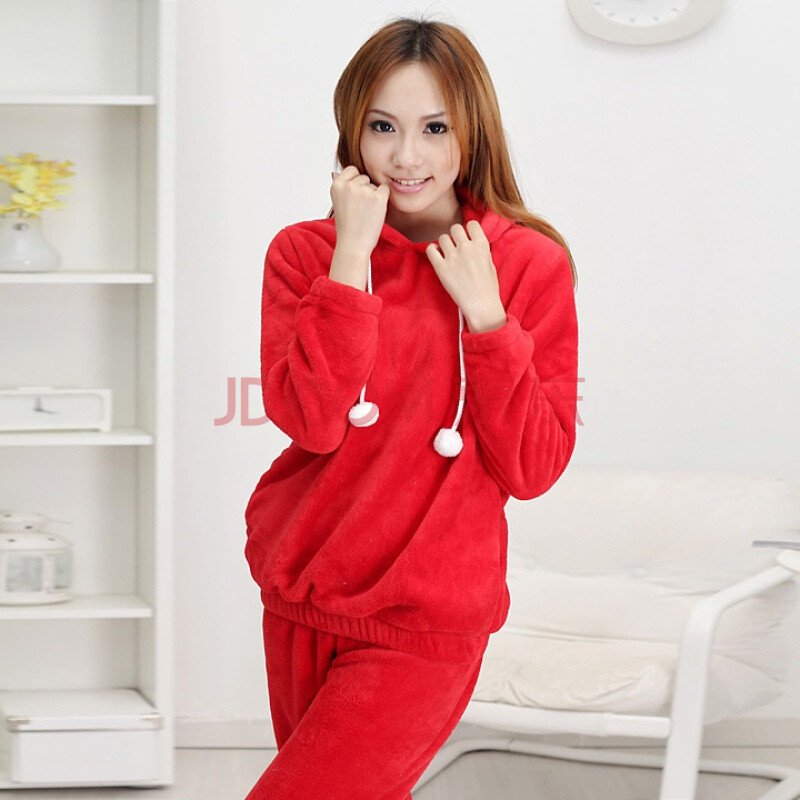 爱戴琳秋冬季新品休闲情<em>珊瑚绒</em>长袖<em>睡衣</em>家居服