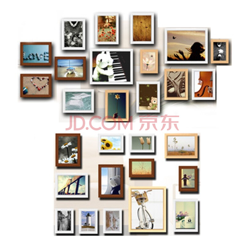 宜美贴 全实木<em>28</em>框组合相框墙/<em>照片墙 28</em>三色混