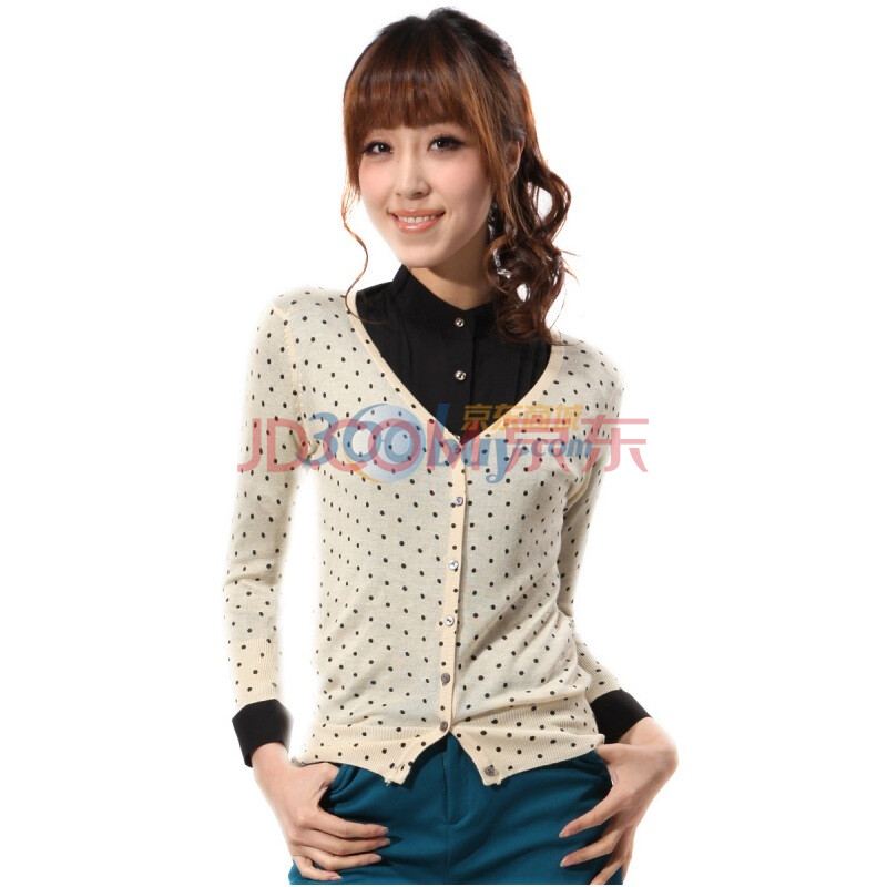 自由契约 <em>薄款</em>波点<em>女外套</em> <em>针织衫 女</em> 开衫(多色