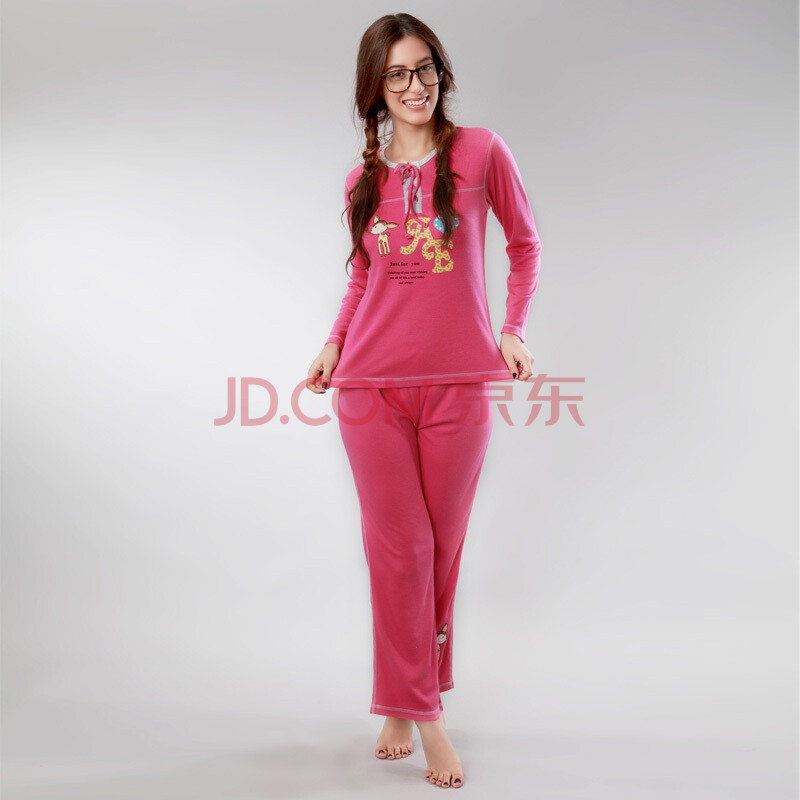 HOFO 秋季新款可爱卡通印花<em>女士</em>长袖<em>睡衣套</em>