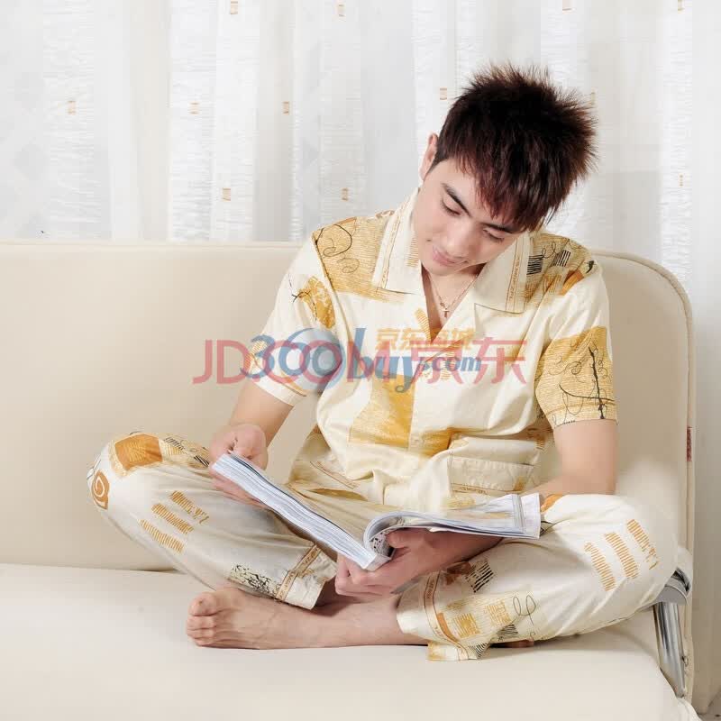金丰田男士<em>全棉睡衣</em> <em>男</em>款式纯棉夏短袖家居服