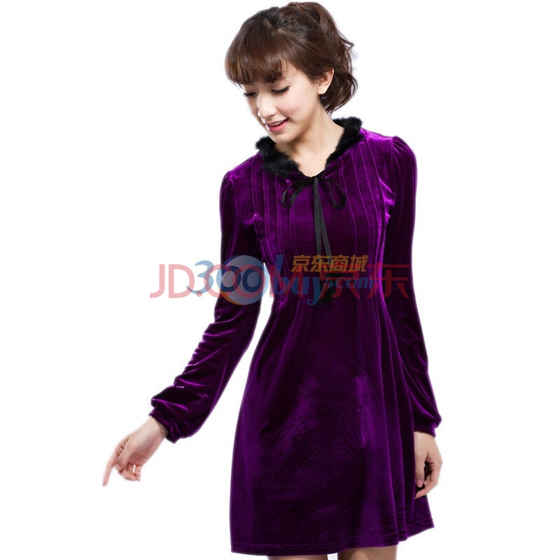 妮蕾迪 <em>2012</em>新款<em>春装韩版女装</em>修身OL金丝绒长