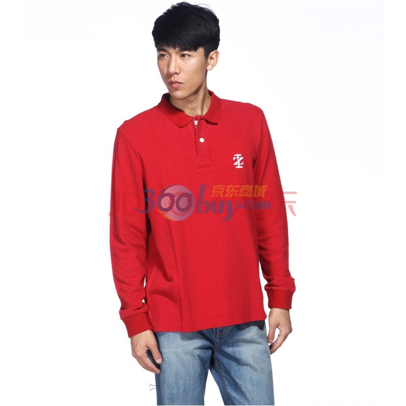 OD 纯棉翻领亮色长袖男士POLO衫C(<em>暗红色</em>)|