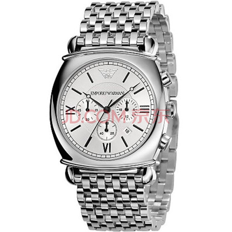 阿玛尼手表正品钢炼白色三眼商务男表 AR031