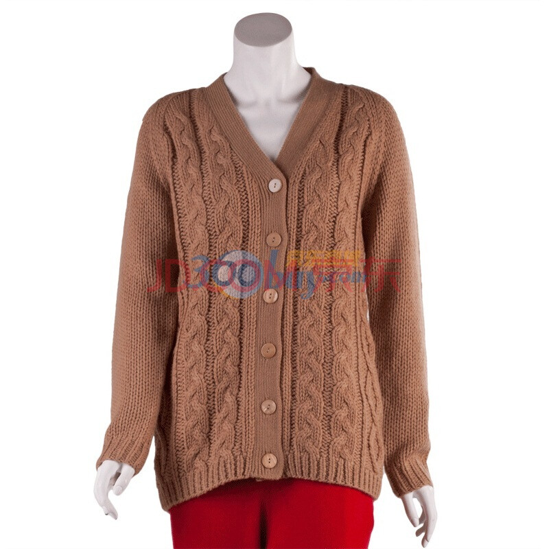 乐颂les<em>100</em>ciels <em>纯羊毛</em>女装手工编织时尚V领长