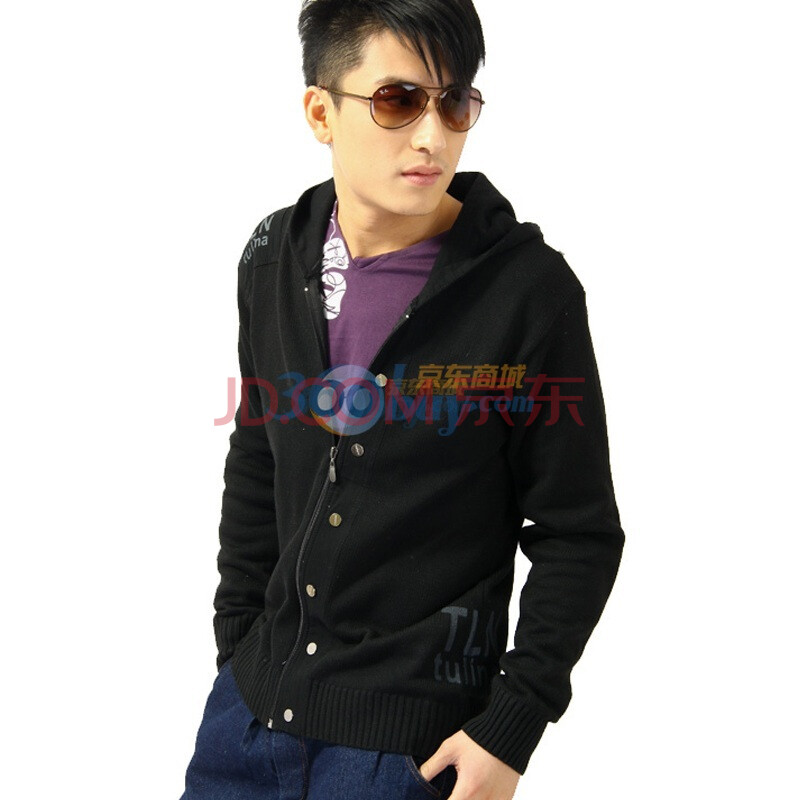 bm2012新款针织衫男毛衫男士休闲拉链<em>戴帽开</em>