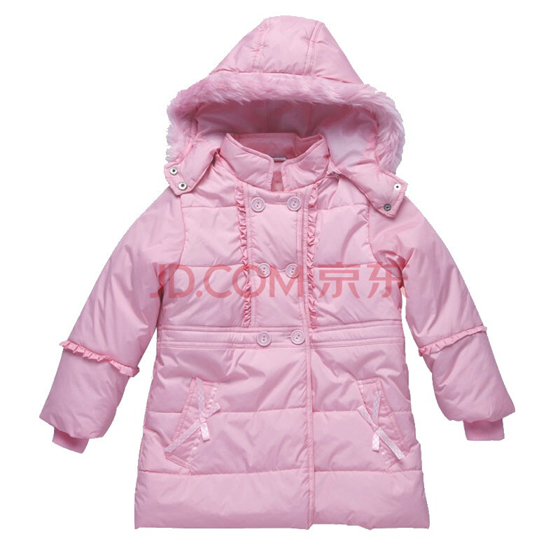 redkids/<em>红孩儿童装 女童</em>双排扣立领长棉衣童装