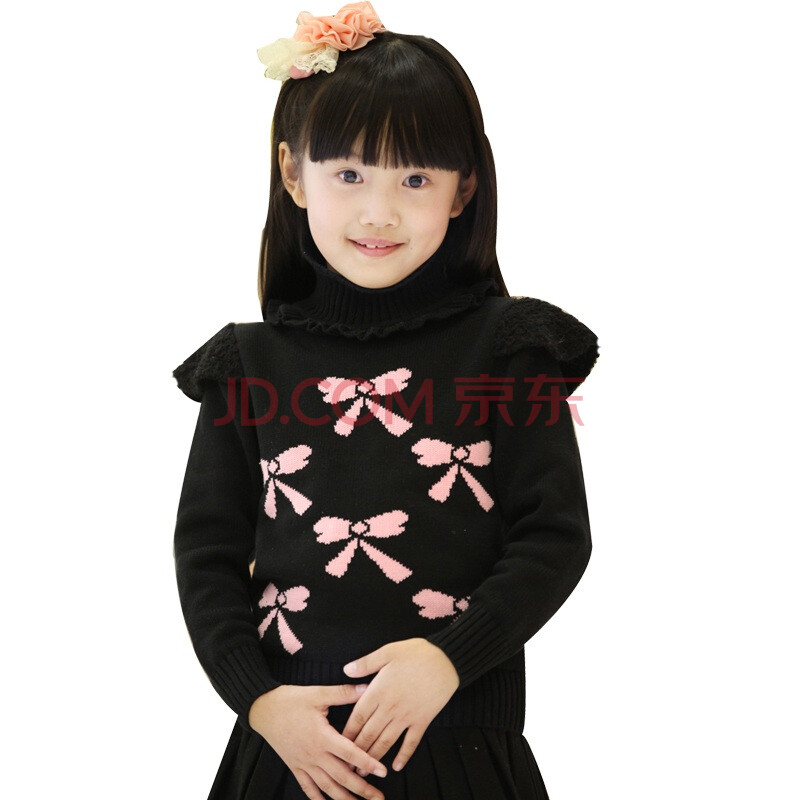 童装DEESHA2011冬新品黑色高领<em>打底毛衣</em>11