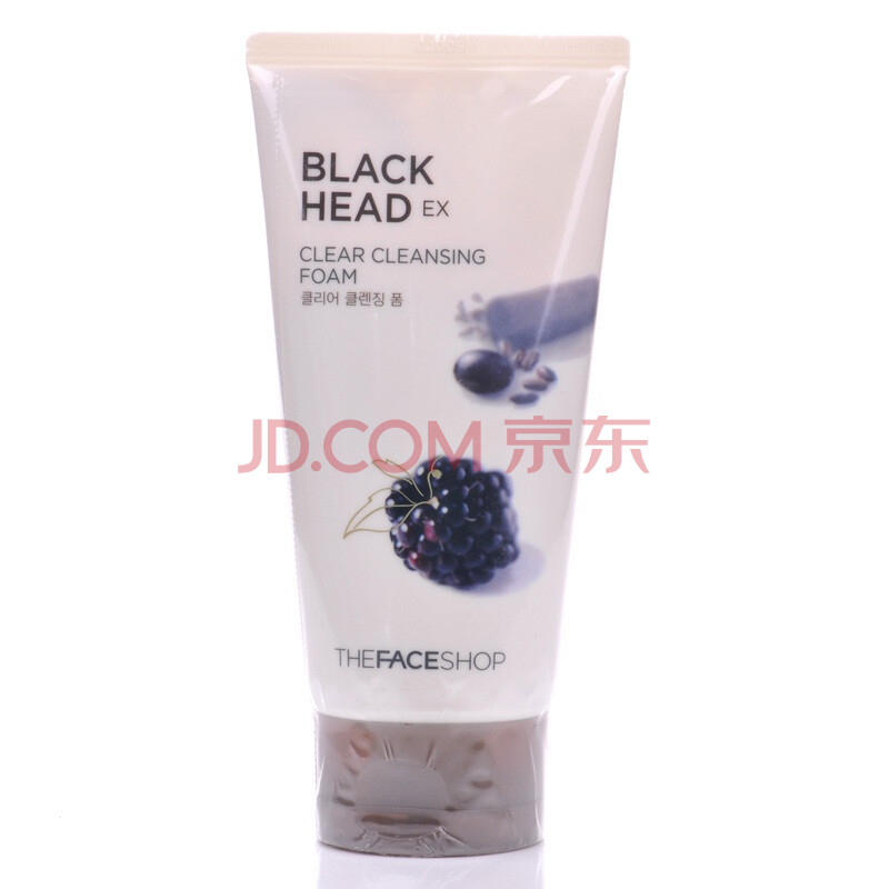 The face shop迪肤适 黑莓竹炭EX去黑头泡沫洗面奶150ml （8806364010295）