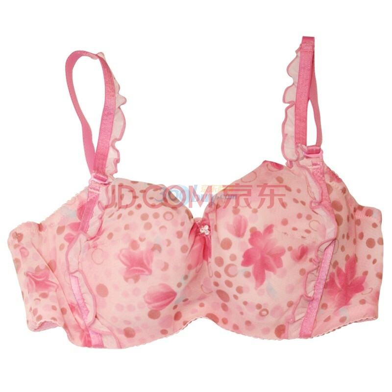 欧迪芬 3/4罩豹粉色<em>抹胸</em>式<em>薄</em>款聚拢<em>文胸</em>AK01
